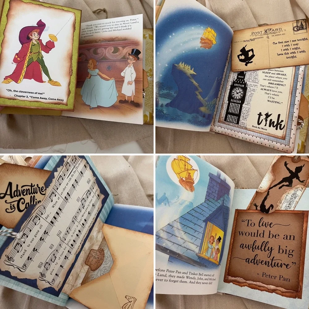 Junk Journal Peter Pan Little Golden Book | 2 Signature Art Journal